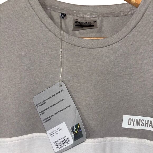 Gymshark color block T-shirt chalk white size large - Picture 10 of 11